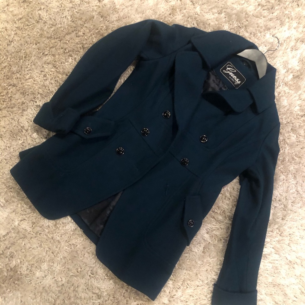 Guess Coat wool - dark green/teal